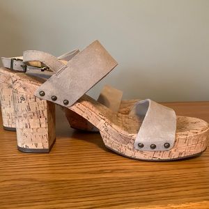 Jessica simpson suede/cork sandal (4 inch heel) size 9.5- worn twice